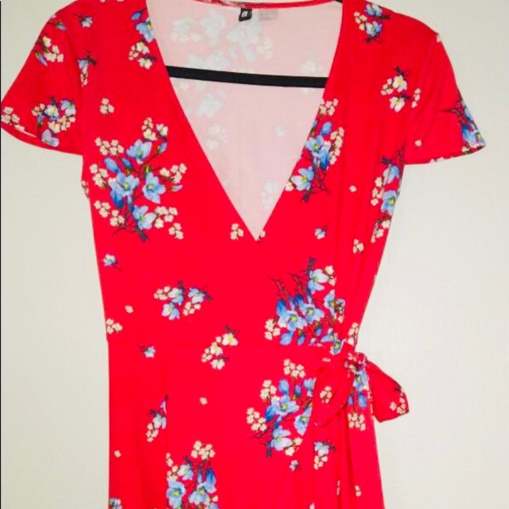 Divided H&M Red Flower Dress Size 4
